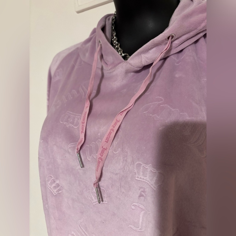 RARE XL Juicy Couture pink suit cropped hoodie joggers pajamas sweatsuit baggy - Picture 5 of 13